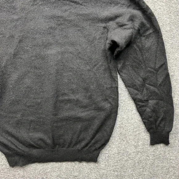 Club Room Sweater Mens Large Black 100% Cashmere 2-Ply Crewneck Long Sleeve Knit - Picture 8 of 14